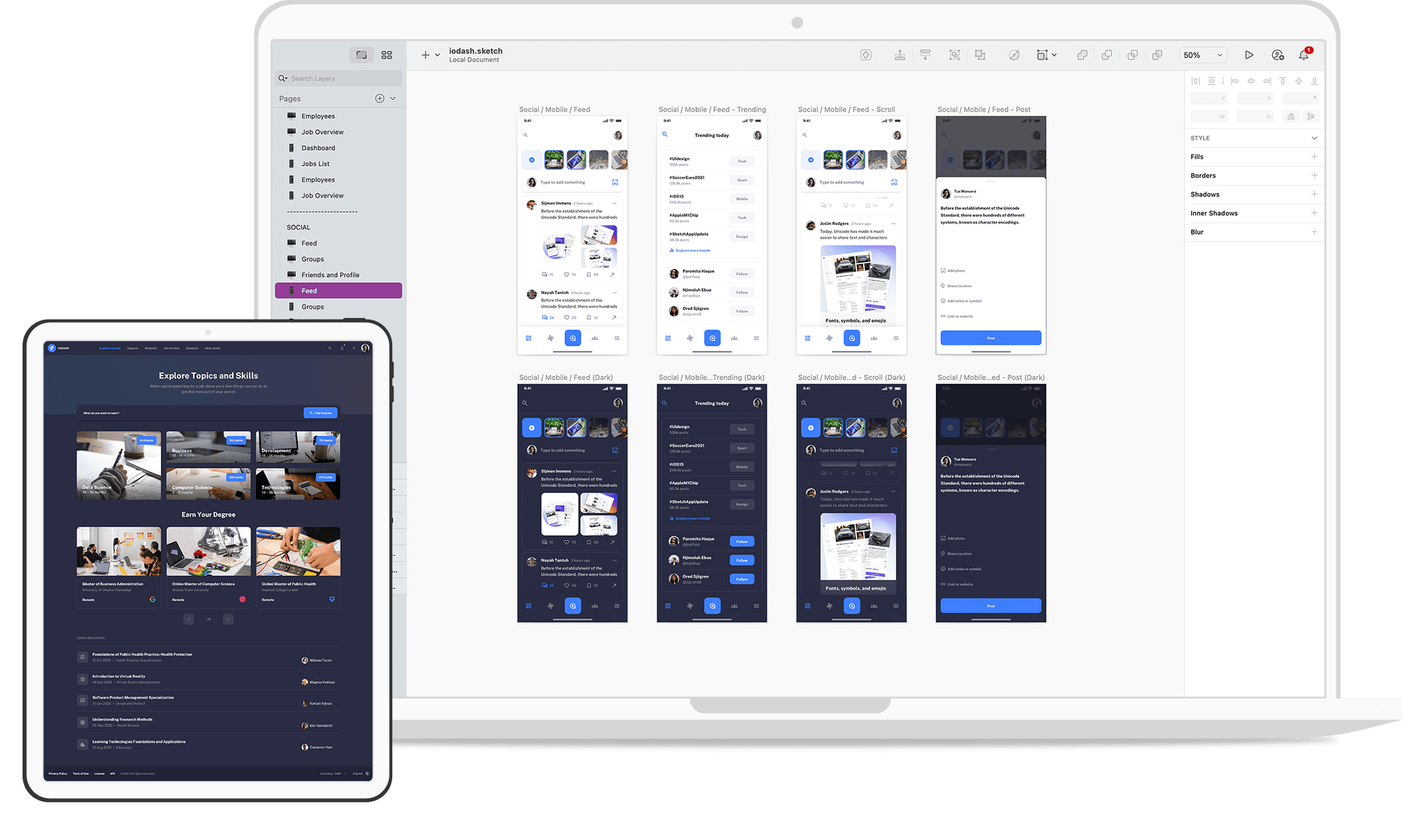 The Design Mirror plugin panel inside Sketch