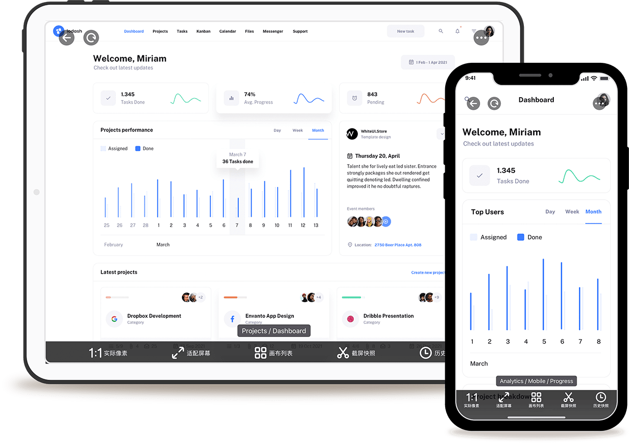 Design Mirror 手机 App 预览界面